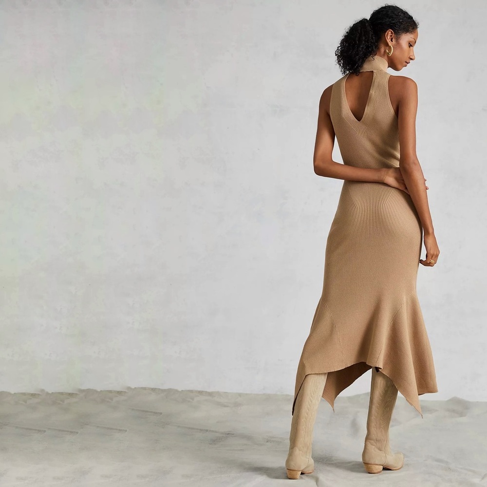 🎈SOLD🎈NWT Anthropologie Cedar Mock Neck Midi Dress - Picture 4 of 11